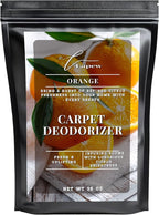 Lapew Orange Carpet Deodorizer Powder - Pet Safe Freshener for Vacuuming | Scented Odor Eliminator for Home | 36 oz