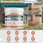 1 Quart (32oz) Invisible Waterproof Agent, Transparent Waterproof Coating for Roof Repair, Walls, Window, Bathroom, Kitchen, Water-Based Clear Sealant, Indoor & Outdoor Water Proof Coating Sealant