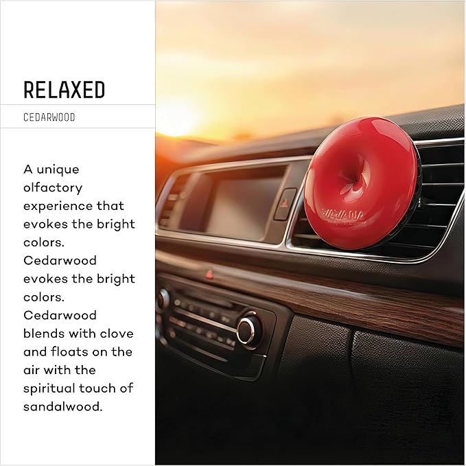 SPIN Car Fragrance Vent Clip – RELAXED CEDARWOOD, Essential Oil Formula, Solid Scent Technology, Liquid Free, Long Lasting (3 Pack)