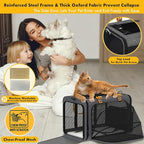 PAWZIDEA Expandable Pet Carrier Airline Approved, 18"×11"×11" Small Dog Carriers, Collapsible Top-Load Cat Carrier for 2 Cats Under Seat, Soft-Sided Puppy & Animal Travel Bag, ID Card, Up to 15lbs