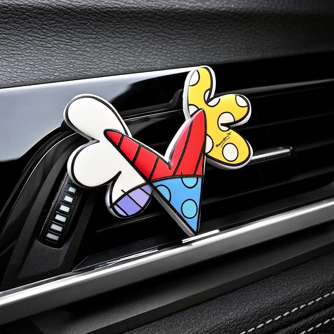 Romero Britto Car Air Freshener 'Heart with Wings', Breeze Scent, 30 Day Use