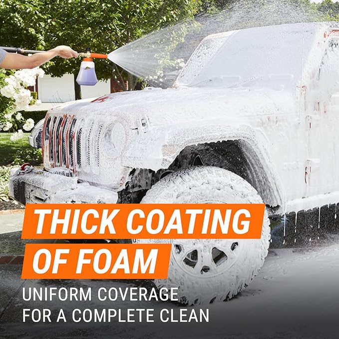 Armor All 2-in-1 Foam Cannon Kit, Car Cleaning Kit Connects to Power Washers and Garden Hoses for Vehicle Cleaning, Includes Foam Cannon, Foam Applicator and Ergonomic Adaptor, 1 count