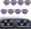 8Pcs Purple Bling Heart Air Vent Clips,Crystal Heart Cars Air Fresheners Vent Clips Cars Diffuser Rhinestone Diamond Decoration Car Interior Decor Cute Car Accessories for Women,Interior Accessories
