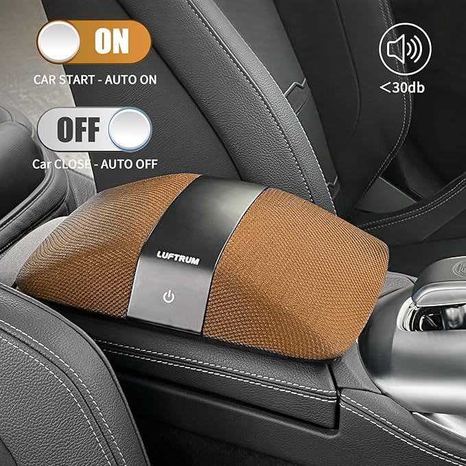 Car Air Purifier with H13 True HEPA Filter: Car Portable Air purifier for Exhaust Fumes, VOC, Smoke, Odors, and Bacteria, 99.9% Removal to 0.1 Microns - Air purifier for Car Traveling Bedroom (brown)