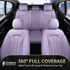 FLORICH Leather Seat Covers Full Set Purple Car Seat Cover Full Coverage Seat Covers Front Seats and Rear Waterproof Car Seat Cushion Protector Universal Fit for Most Cars Trucks SUVs