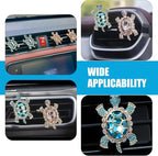 2 PCS Sea Turtles Car Air Fresheners Vent Clips, Cute Sea Turtles Decor Ocean Themed, Glamorous Turtle Car Accessories for Women, Refillable Interior Decoration Outlet Diffuser (Blue)