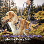 PawsPassion Rope Dog Leash 4 FT, 2-in-1 Heavy Duty Dog Leash with Seat Belt Buckle, Tangle Free 360ｰ Swivel Aviation Aluminum Carabiner, All Metal Hardware, Alloy O-Ring (Lilac Breeze)