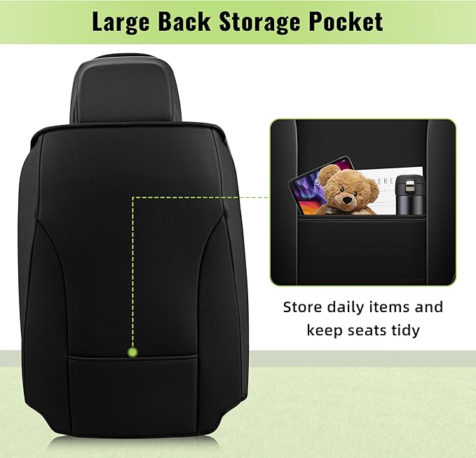 AOMSAZTO Car Seat Covers Fit for Subaru Ascent 2019-2025 2026 Premium Front Seat Covers Waterproof Leather Automotive Seat Covers Compatible with Airbag (2 Seats,Grey)