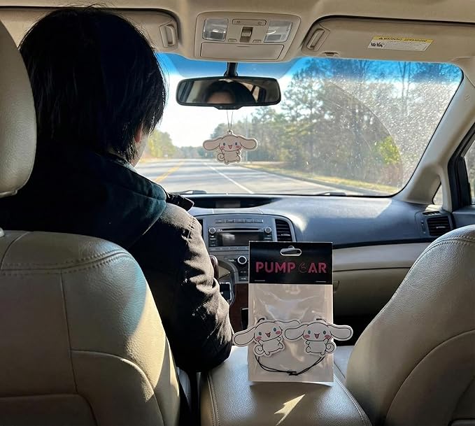 PumpCar 2 pieces cinammoroll double-sided hanging cartoon cherry-scented funny car air freshener Cool hanging for rearview mirror Car Interior Accessories Gifts