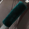 OGLAND Genuine Sheepskin Soft Fuzzy Car Seat Belt Pad,2 Pack Fluffy Seat Belt Cover for Shoulder Pad Neck Cushion Protector Car Accessories (Alpine Green)