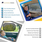 Car Window Shades, 2 Pack Breathable Mesh Car Side Back Window Sun Shades, Stretchy Window Screen for Baby Family Pet UV Protection, Window Covers Fit for Most(95%) of Cars - (Medium 39"x19")