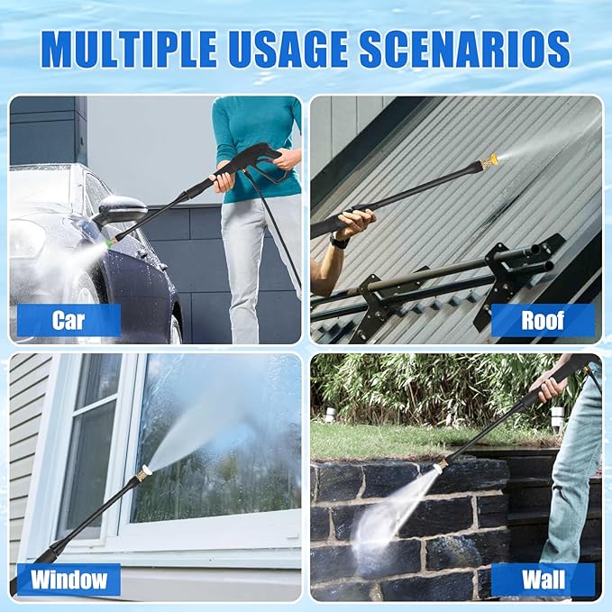Pressure Washer Spray Gun - for Ryobi Pressure Washer Gun M22-14MM and M22-15MM Hose Connectors - with 1 Tips Holder and 5 Spray Nozzle Tips