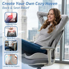 Seat Cushion,Memory Foam Chair Cushion for Office and Car,Ergonomic Coccyx Seat Cushion for Tailbone,Sciatic Nerve,Back Pressure Relief,Lumbar Support Pilow for Office,Car,Truck,Desk Chair