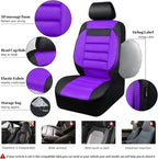 CAR PASS Leather 3D Foam Back Support Car Seat Covers Full Set Air Mesh Automotive Seat Covers, All Season Car Seat Cover Fit Automotive,SUV,Sedan,Van, Airbag Compatible Elegance (Black Purple)