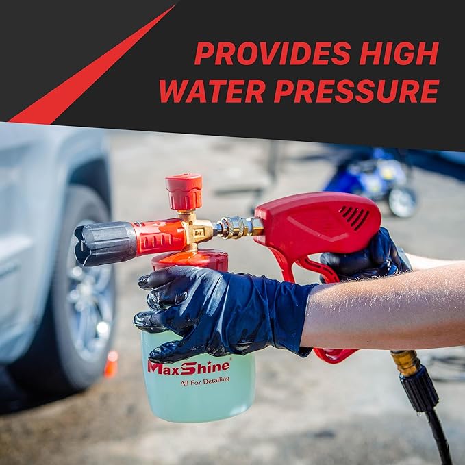 Maxshine Universal Snow Master Foam Cannon - 1/4” Quick Connect, High-Pressure Washer Gun - Ideal for Washing Cars, Trucks, SUVs, RVs & More - Creates Thick Foam, Speeds Up Cleaning, Reduces Wash Time