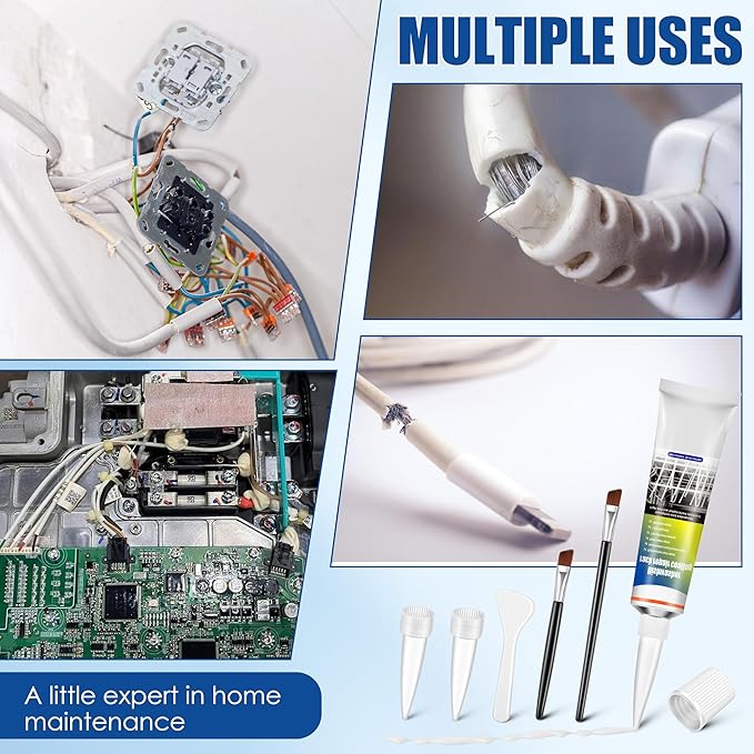1.7oz Dishwasher Rack Repair Coating, White Dishwasher Vinyl Rack Rust Touch Up Paint Kit, Insulation and Waterproof, High and Low Temperature Resistant