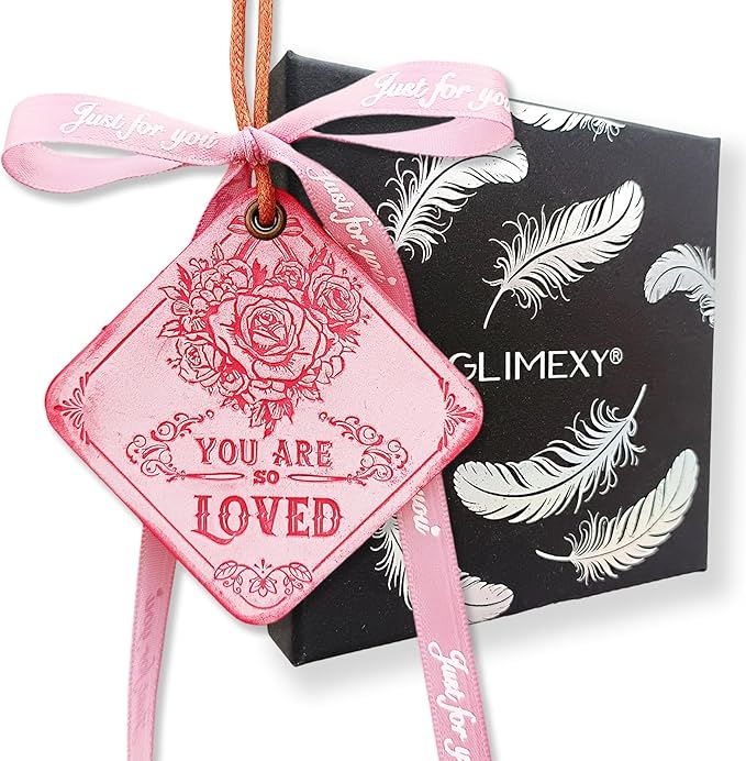Leather Bag Charms for Hangbags Pink Car Mirror Hanging Accessories Encouragement Gifts for Women You Are Loved Gifts for Women Valentines Day Gifts Car Decor Roses Mothers Day Gifts