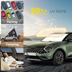 Car Windshield Sun Shade Compatible with 2023 2024 2025 2026 Kia Sportage NQ5 Accessories Foldable Front Window Sunshade Custom Windshield Cover Sun Visor Block UV Rays