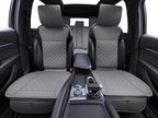 Elantrip Car Seat Cover Full Set Leather Car Seat Protector Universal fit for Most Cars SUVs and Trucks Water Proof Front and Rear Seat Protector Gray