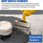 7-Inch Deck Stain Brush Applicator for Applying Paints, Sealers on Wood, Fence, Brick, Concrete Walls - Heavy-Duty Outdoor Oil Staining Brush