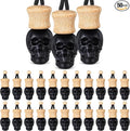 BBTO 50 Pcs Hanging Car Air Freshener Black Car Diffuser Bottles Empty Glass Perfume Bottle Freshener Diffuser Bottles Pendant for Essential Oil Fragrance Aromatherapy Ornament(Skull)