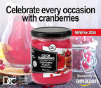 Cranberry Punch Odor Eliminating Highly Fragranced Candle - Eliminates 95% of Pet, Smoke, Food, and Other Smells Quickly - Up to 80 Hour Burn time - 12 Ounce Premium Soy Blend