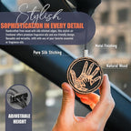 Handmade Wood Car Air Freshener — Father’s Hands Designed Refillable Essential Oil Diffuser — Long Lasting Mountain Rain Fragrance Oil 10 ml — Car Accessories Gift Box
