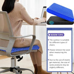 Gel Seat Cushion, Super Large (19x18x1.6inch) Gel Cushion Chair Pads with Non-Slip Cover for Home Office Car Seat Wheelchair, Soft Breathable Honeycomb Seat Cushion for Relieve Hip Pain