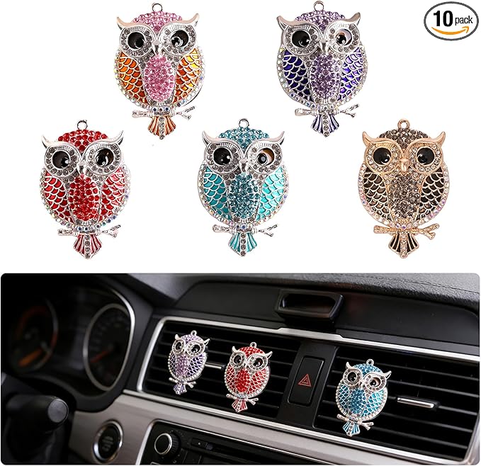 5 PCS owl Car Decor, Cute AnimalThemed Air Freshener Vent ClipsCar Accessories Decoration for ，Reusable Essential Oil Diffuser, Universal for Most Cars (owl)