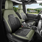 Red Rain Ford Car Seat Cover Customized Fit for Ford Bronco Seat Cover 4 Door 2025 2024 2023 2022 2021 Black and Green Seat Protector (Bronco 4Door-Black+Avocado Green)