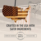 Arotags Reusable Wood Car Air Freshener, Backwoods Birch Scent, USA Flag Design, Hanging Diffuser with Fragrance Oil Refill