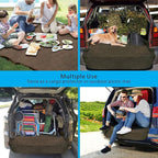 F-color SUV Cargo Liner for Dogs, Water Resistant Pet Cargo Cover Dog Seat Cover Mat for SUVs Sedans Vans with Bumper Flap Protector, Non-Slip, Large Size Universal Fit, Brown