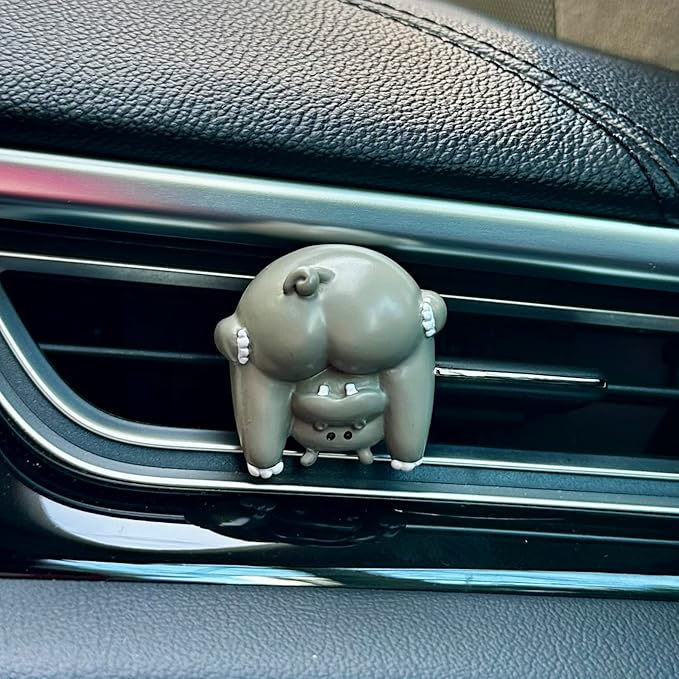 Funny Peeking Hippo Peekaboo Car Air Freshener Car Vent Decoration with Natural Scent Tablet and Refill, Car Aromatherapy and Interior Decoration