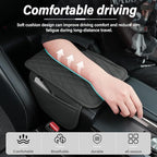 Amiss Car Center Console Cover, Upgraded Leather Car Armrest Cushion with 2 Storage Pockets, Universal Waterproof Cushion Pad, Non-Slip Car Interior Accessories, Fits Most Sedans SUVs Trucks (Gray)