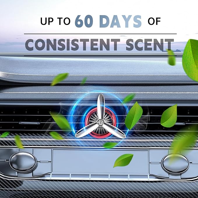 Generic AF2 Car Air Freshener Vent Clip Unstoppables Fresh Scent, Car Care, 2.81 oz Car Vent Clip,1 Ocean and 1 Musk, Silent rotation, Silver Noble and elegant., Suitable for men and women.