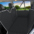 Meolsaek Dog Hammock for Car Back Seat Scratch Proof Nonslip Pet Car Seat Cover,Side Flaps with Zipper, Heavy Duty Car Seat Cover for Dogs with Storage Bag (Black-Zipper)