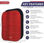 Autoamerics 2-Piece Windshield Sun Shade - Metallic Red Foldable Car Front Window Sunshade for Most Cars SUV Truck Heat Blocker Visor Protector Blocks Max UV Rays and Keeps Your Vehicle Cool - Medium