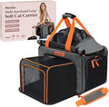 Cat Pet Carrier Soft Sided Bag Airline Approved, Foldable Travel Large Carrier for Small Kittens Medium Cats Up to 13 Lbs, Expandable Carrying Case for Car, Comfortable for Transport