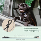Dog Seat Belt for Car | Universal Dog Car Seatbelt | Durable Reflective Rope with Clip Hook Latch, Buckle and Carabiner- Safe and Secure Pet Safety Restraint (Black)