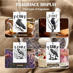 Funny Gothic Skull Black Crow Car Air Freshener 4 Pcs, Dark Humor Raven Hanging Air Freshener for Cars Closet Drawer Books, Witchy Goth Bird Floral Car Accessories for Women Men