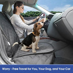Heavy Duty Dog Front Seat Cover with Side Flaps - 900D Waterproof Car Seat Cover, Protects from Dirt, Fur & Scratches, Fits Captain Seats, Cars SUV Trucks Minivans(2-Pack)