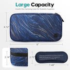 ALLCAMP Insulin Cooler Travel Case Diabetic Medication Cooler with 4 Ice Pack - Medical Cooler Bag Portable and Reusable Blue (9X 4.72x 3.14 inches)
