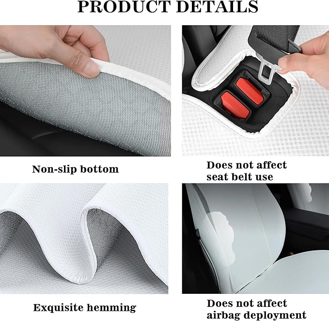 Rear Car Seat Covers for Tesla Model Y Juniper 2025 2020-2024 Breathable Interior Seat Cushion Protector All Season Protection (Without Logo)