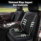 for Subaru Outback Seat Covers Full Set 2010-2025 2026 - Breathable Cool Ice Silk Leather Car Seat Covers - 5 Seats for Subaru Outback Accessories (Black)