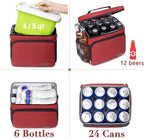 TuErcao Insulated Cooler Bag 6/24 Can Collapsible Leakproof Soft Sided Cooler for Car, Portable Foldable Small Ice Chest for Beach Camping Picnic Travel, 5/15qt Lunch Box for Men Work