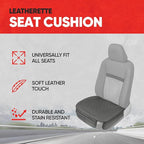 Motor Trend Car Seat Cushion, 2 Pack - Diamond Stitched Faux Leather Seat Covers for Cars Trucks SUV, Gray Padded Car Seat Covers with Storage Pockets, Premium Automotive Seat Covers for Front Seats