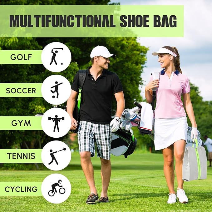 1 Pcs Smell Proof Cleat Bag for Sports, 4 Layer Odor Absorbing Soccer Football Baseball Golf Shoe Bag, Waterproof Mud Resistant Shoe Storage Pouch Fits up to Size 14 (Gray)