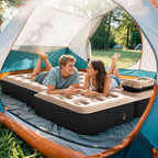 GOOBED Inflatable SUV Camping Mattress with Pump & Accessories, 10-Inch Thick Air Bed with Pillows, Storage Bag & Patch Kit, Fits 4Runner, Jeep, and Most Midsize to Large SUVs (Gray)