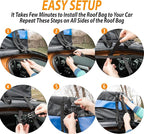Zone Tech 21 Cubic Feet Car Rooftop Cargo Bag Carrier Soft Shell Waterproof Protective Tear and Dust Resistant Includes 6 Hooks, Anti Slip Mat, Bonus Safety Luggage Lock
