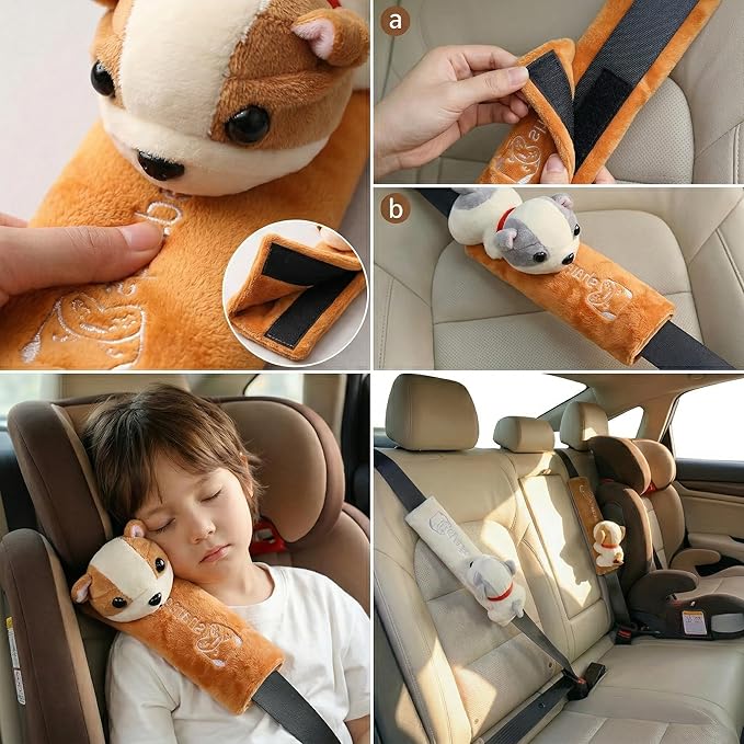 2-Pack Ultra-Soft Seat Belt Pads | Universal Comfort & Protection for People & Pets，Soft and Comfort